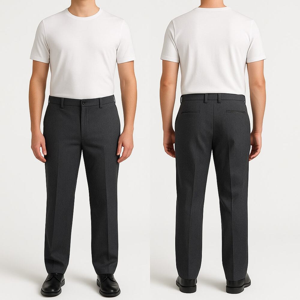 Dockers Pants Men 36x32 Dark Gray Straight Fit Cotton Blend Casual Trousers